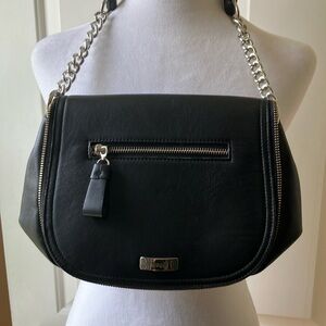 blaque Leather Crossbody Purse Bag Black